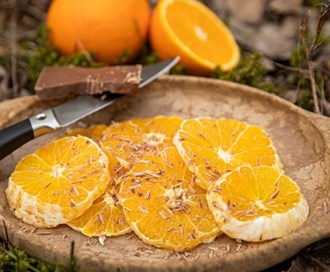 Appelsin med raspet sjokolade