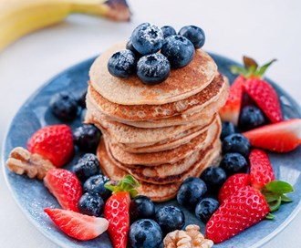 Amerikanske pannekaker med banan