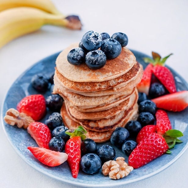 Amerikanske pannekaker med banan