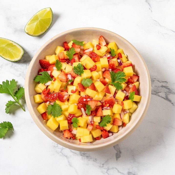 Mangosalsa med jordbær
