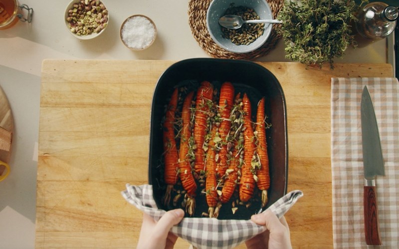 Slik lager du hasselback grønnsaker