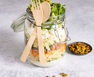 Salat på glass med Ruccula Mix