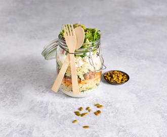 Salat på glass med Ruccula Mix