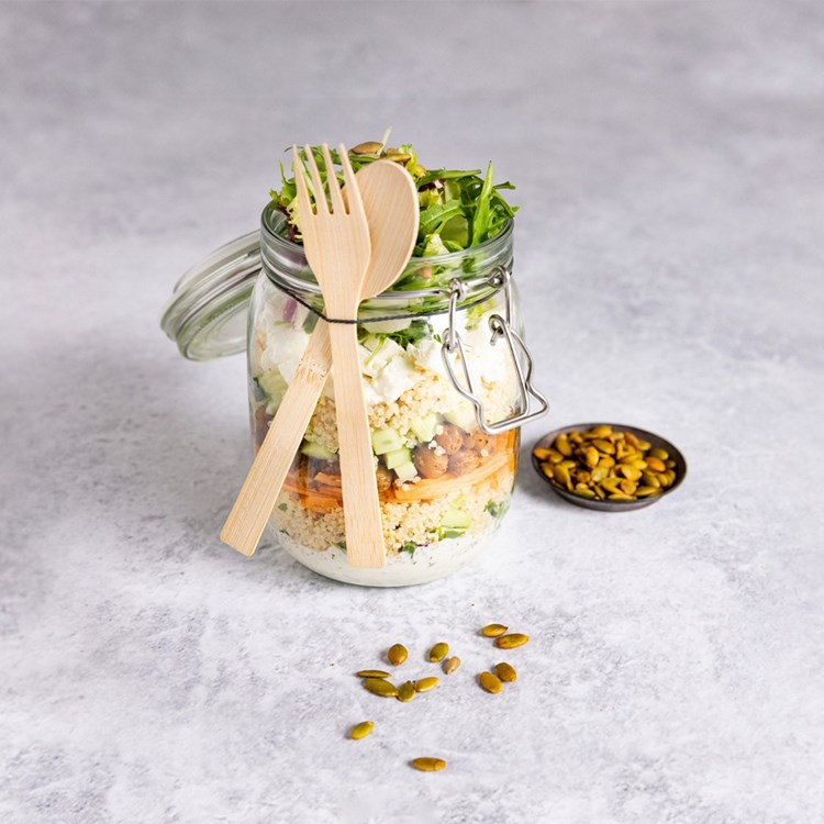 Salat på glass med Ruccula Mix