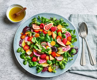 Regnbuesalat med Feldsalat Mix
