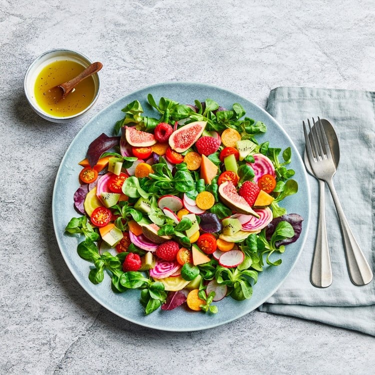 Regnbuesalat med Feldsalat Mix