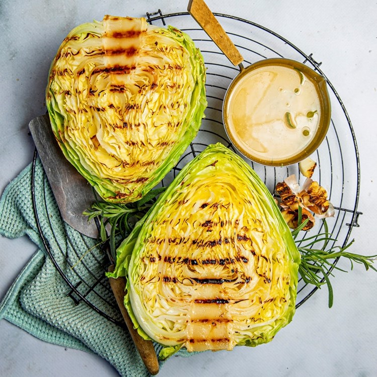 Grillet spisskål med urtesmør
