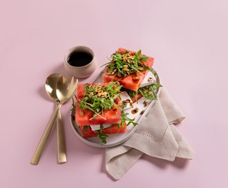 Melonstack med Ruccula og feta