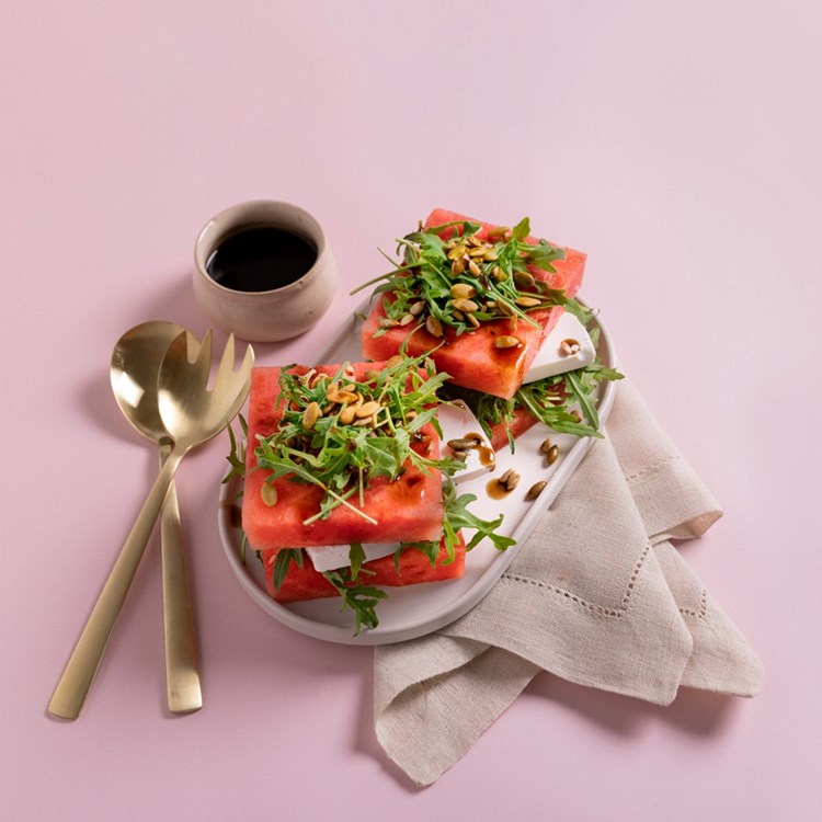 Melonstack med Ruccula og feta
