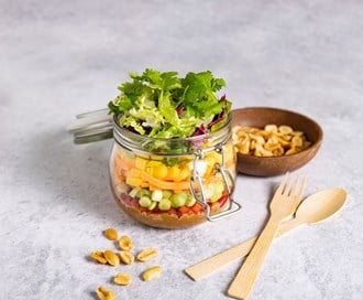 Salat på glass med Middelhavs Mix