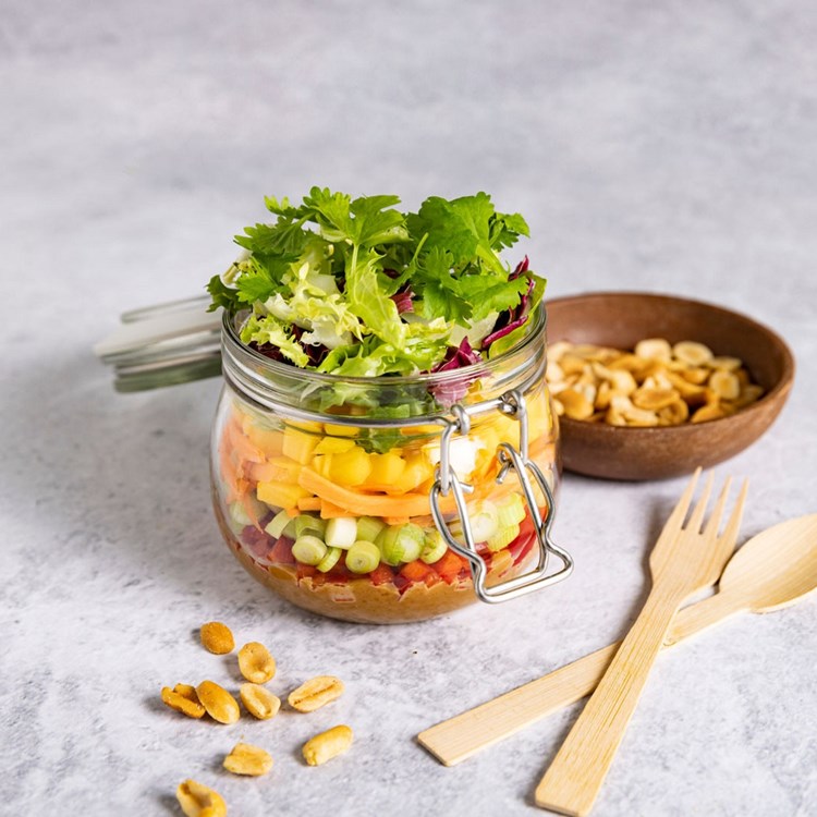 Salat på glass med Middelhavs Mix