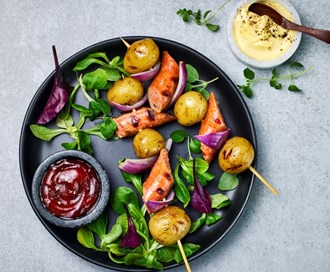 Grillspyd med potet og chorizo