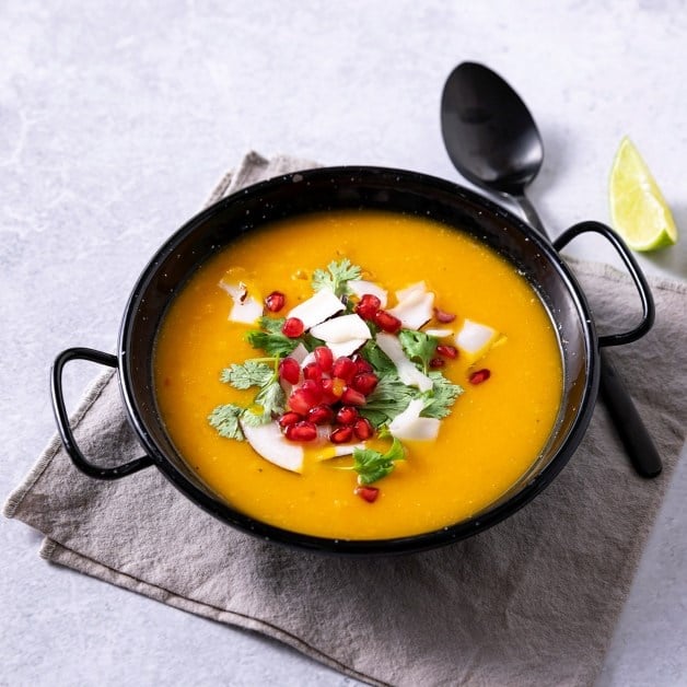 Gresskarsuppe med ingefær, chili og kokos