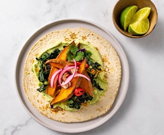 Søtpotettaco med Kål Mix