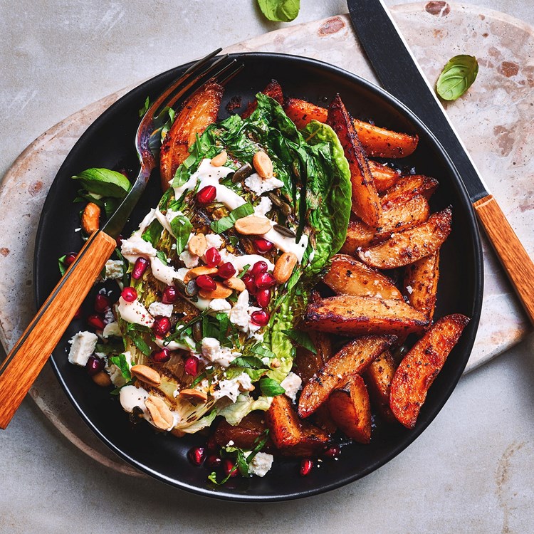 Grillet hjertesalat og Båtpoteter