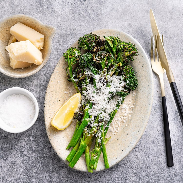 Grillet brokkolini med parmesan og sitron
