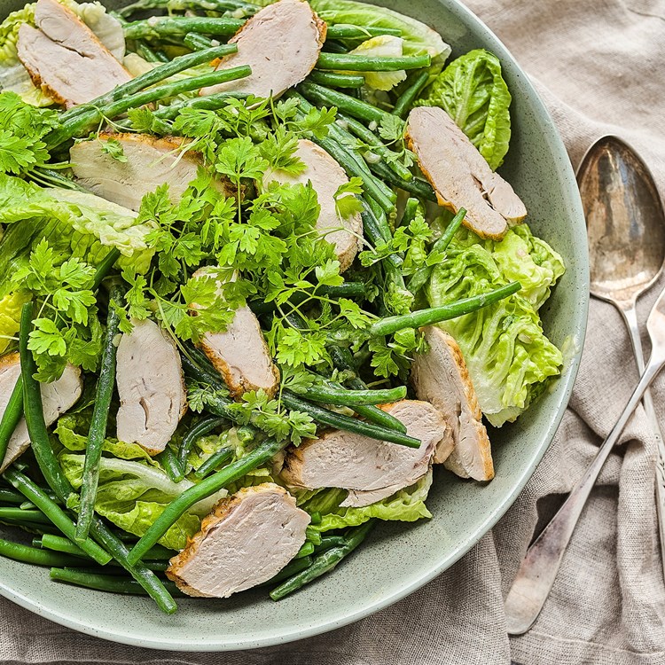 Kyllingsalat med aspargesbønner