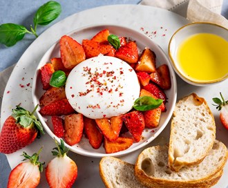 Balsamico-jordbær med burrata