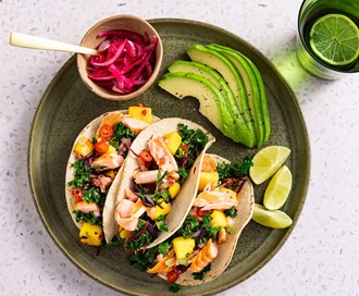 Fisketaco med Grønnkål Mix og mangosalsa
