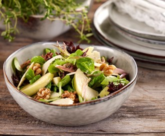 Pære- og feldsalat med vinaigrette