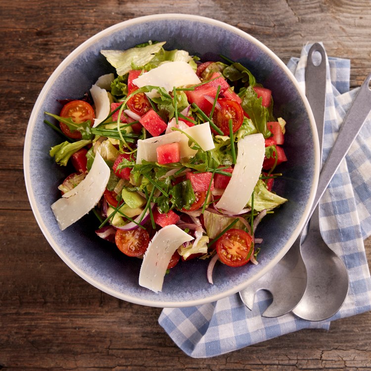 Vannmelonsalat med honningvinaigrette