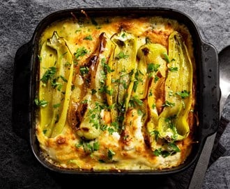 Vegetarlasagne med Corno-topping