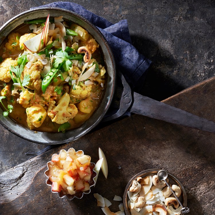 Potet- og blomkålcurry med kokos