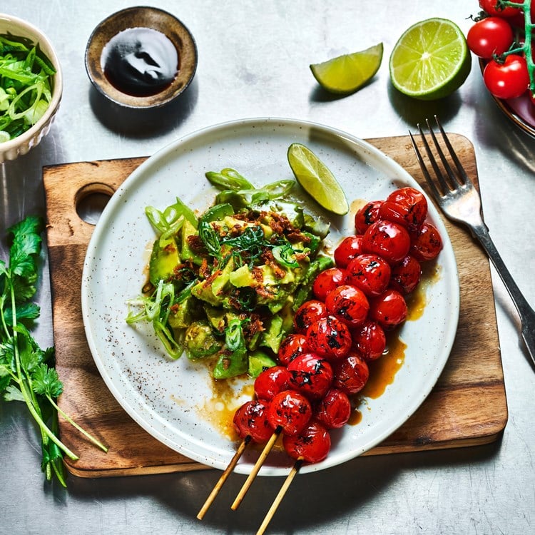 Grillet tomatspyd med asiatisk glaze