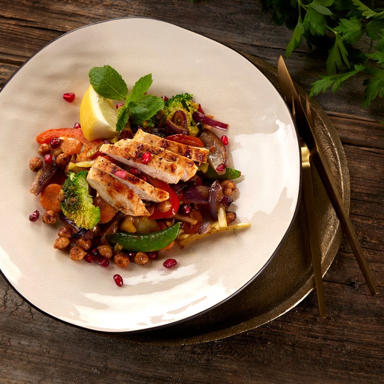 Wok med tahindressing