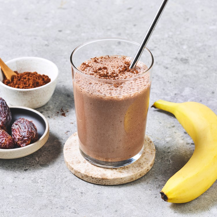 Proteinsmoothie med kakao og banan