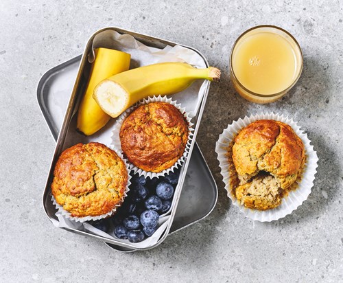 Havre- og bananmuffins